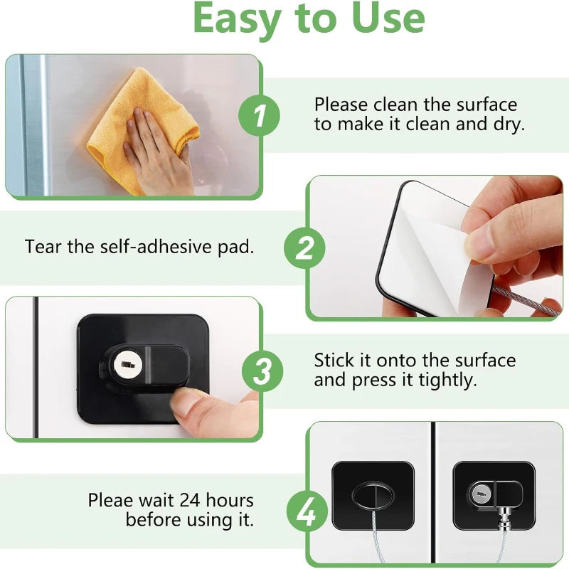 2 4 6Pcs Fridge Cabinet Locks Kids Keys Self Adhesive - detail view