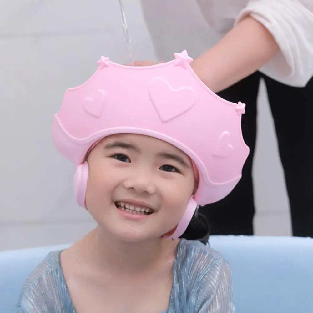Children Shampoo Cap Adjustable Size Crown Baby Shower