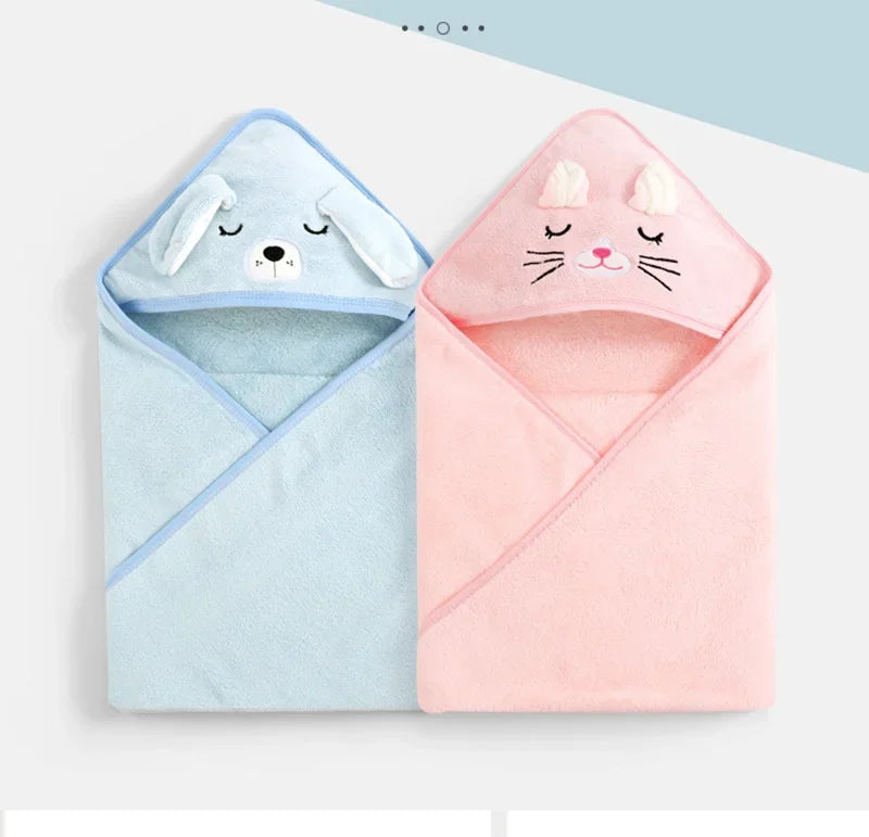 Cartoon Animal Baby Bath Towels Soft Newborn Hooded - side angle