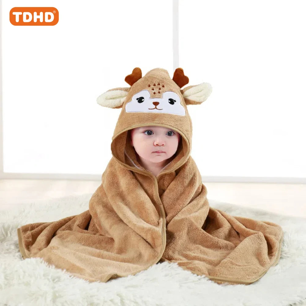 TDHD Hot Selling New Animal Hooded Baby Bath Towel Soft