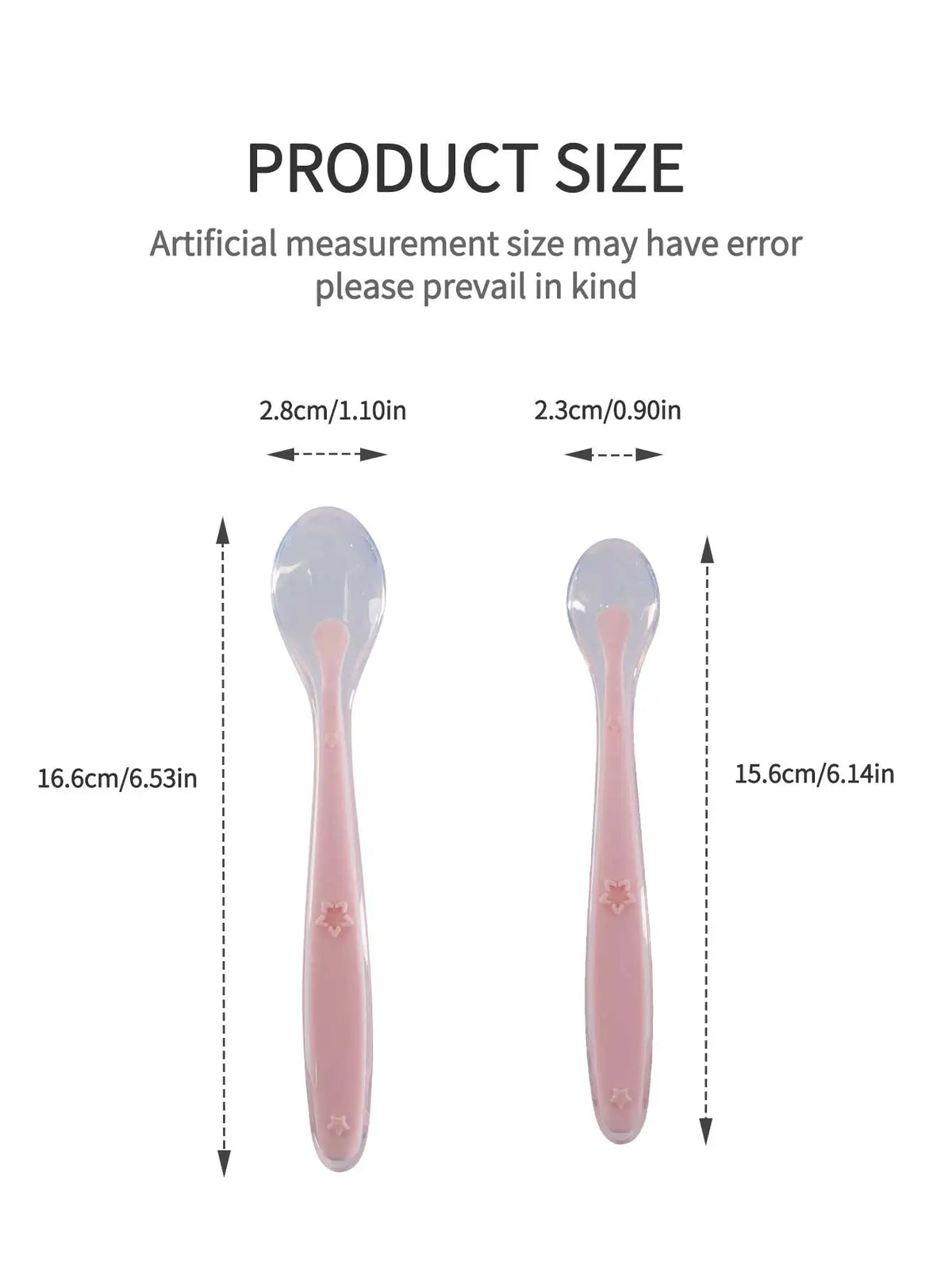9 Colors Baby Silicone Spoon Learning Spoon Star - front view