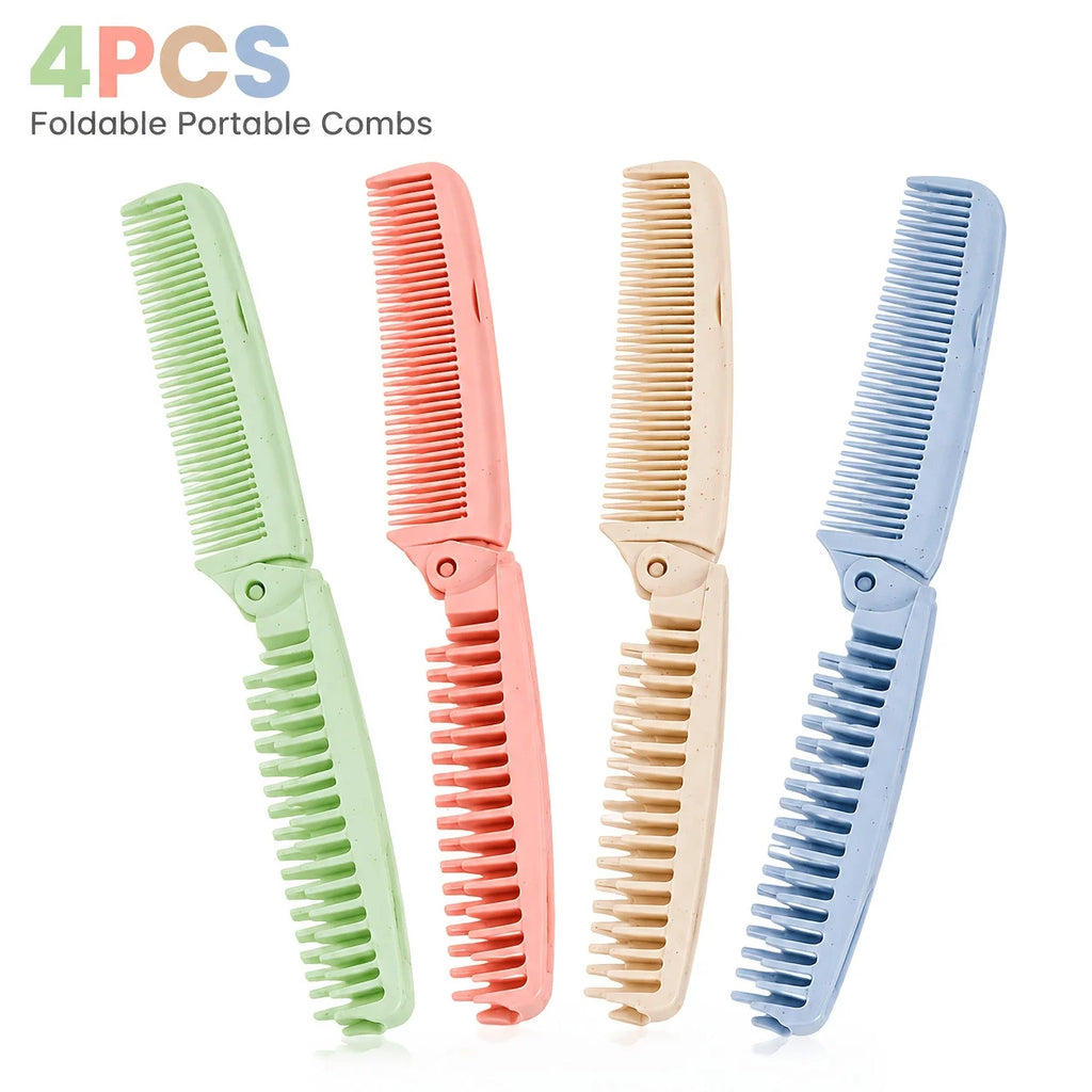 4 portable folding combs - front view
