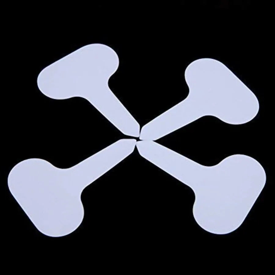 100 Pcs White Plastic Plant Labels Waterproof T-Type - feature close-up