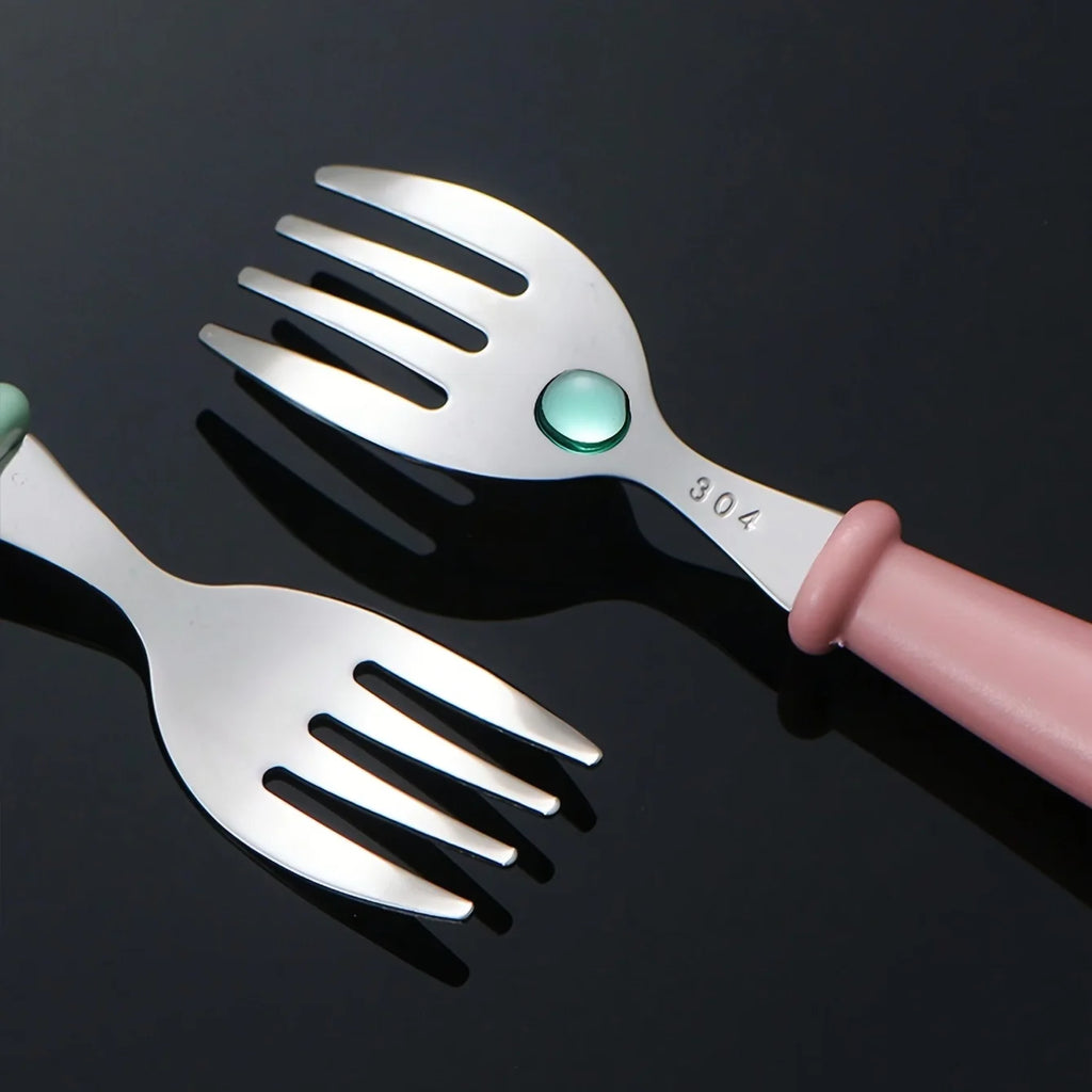 1set(3pcs) 304 Stainless Steel Spoon Fork Set With Box