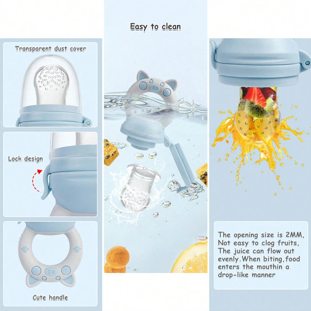 4pcs set Silicone Fruit Vegetable Feeder Infants - side angle