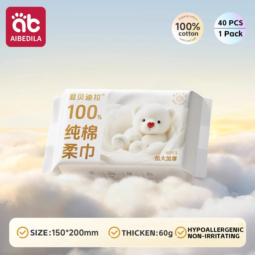 Newborn Baby Cotton Dry Wipes Unscented Hypoallergenic