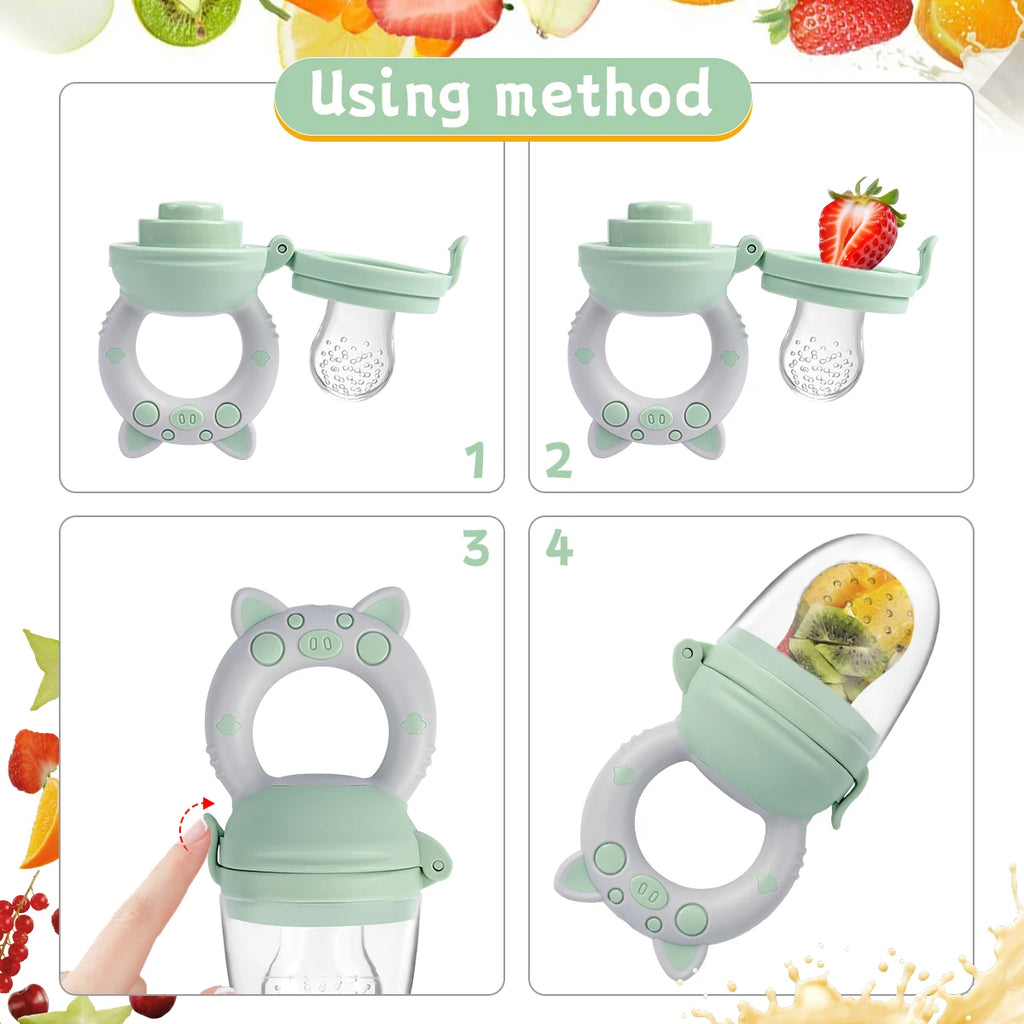 4pcs set Silicone Fruit Vegetable Feeder Infants - feature close-up