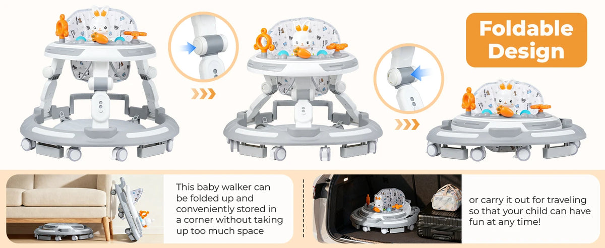 Safety-Enhanced 4-In-1 Grow-With-Me Baby Walker Play