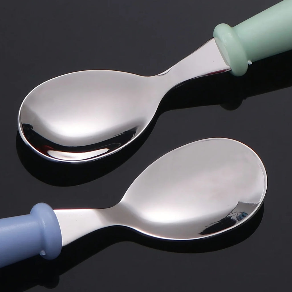 1set(3pcs) 304 Stainless Steel Spoon Fork Set With Box - top-down view