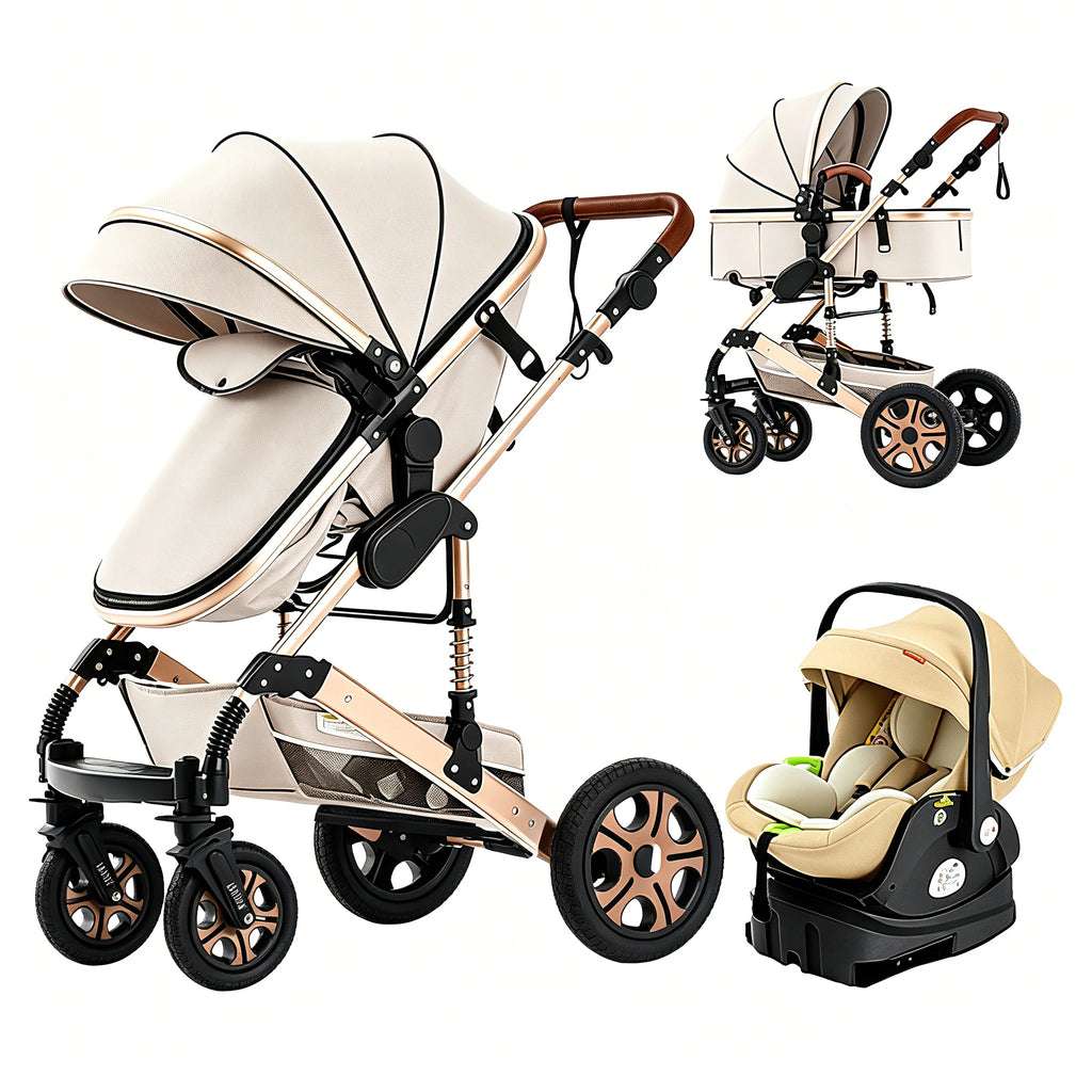 Baby Stroller Combo Car Seat Infant Pushchair Carry Cot - front view