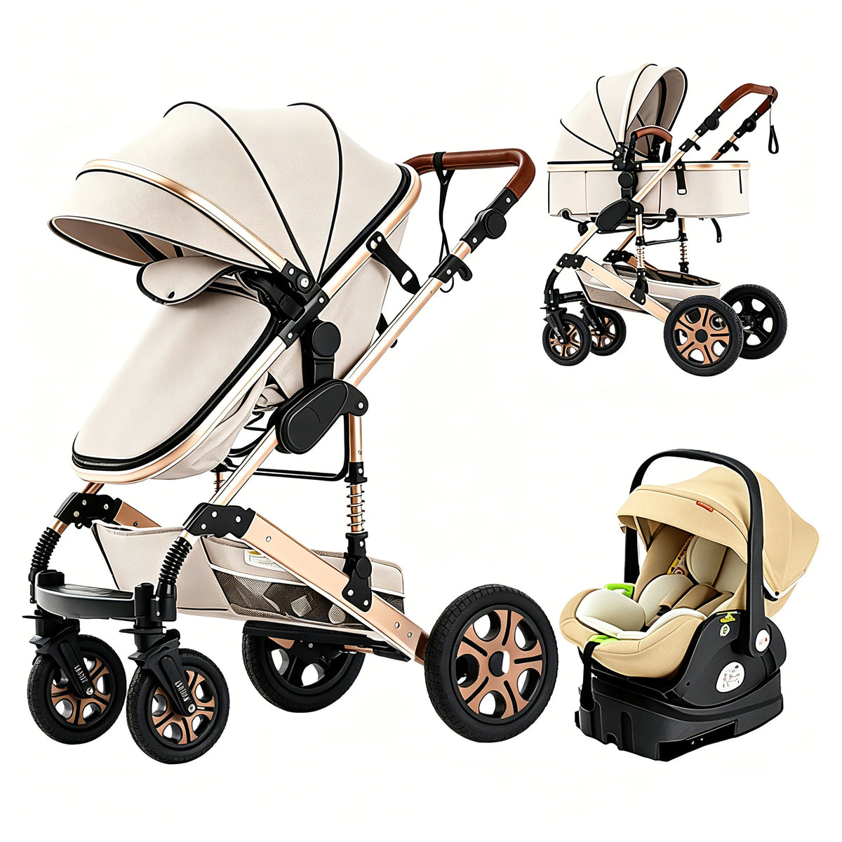 Baby Stroller Combo Car Seat Infant Pushchair Carry Cot - front view