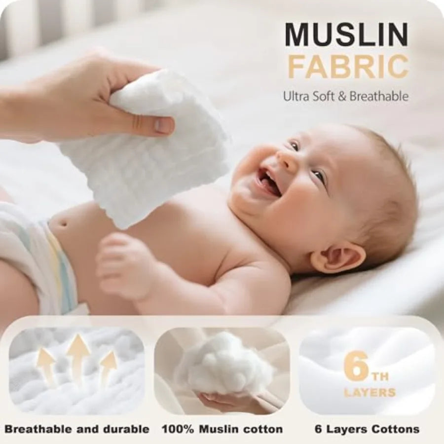 Baby Washcloths 6 Packs - size reference