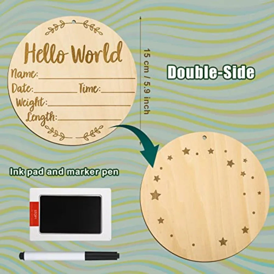 Baby Announcement Sign, 5.9 Inch - lifestyle in-use