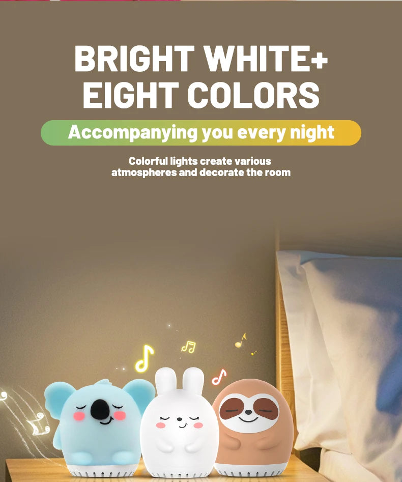 Mini Cute Rabbit White Noise Machine LED Night Light 20