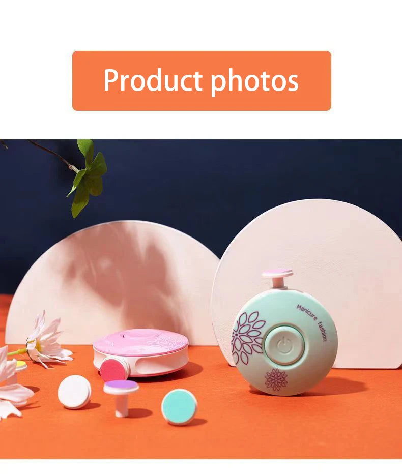 Electric Baby Nail Trimmer Kid Nail Polisher Tool - material close-up