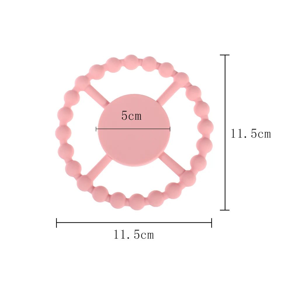 3 Pack Baby Teething Toy Steering Wheel Silicone - feature close-up