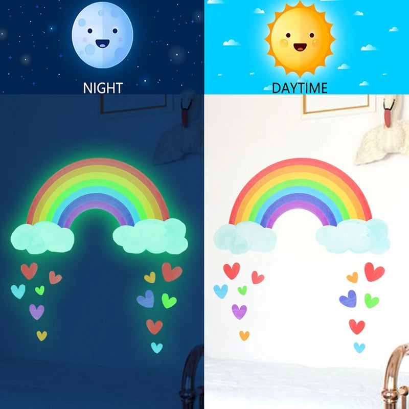 Cartoon Rainbow Luminous Wall Stickers Glow Dark Cloud - packaging view
