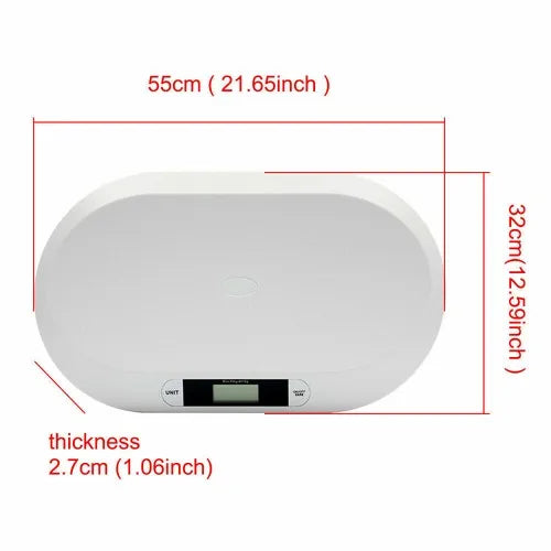 Digital Baby Scale 20kg Capacity Kitchen Scales Pet - side angle