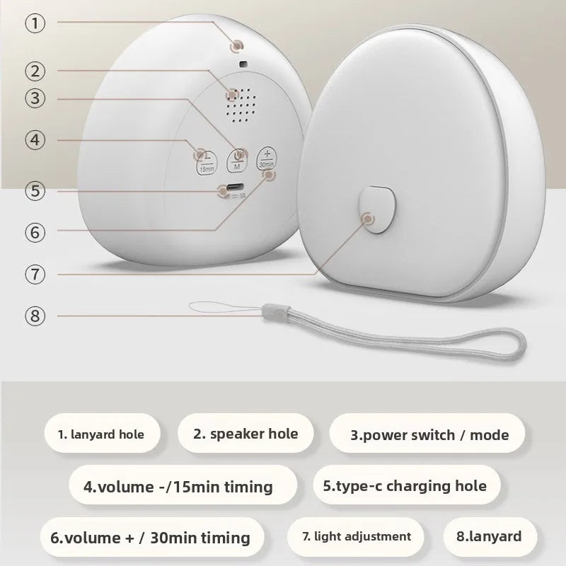 RGB Sleep White Noise Machine Soothing Sound Touchable - packaging view