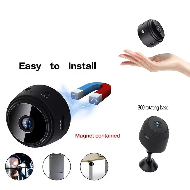 1080P HD Mini WiFi Camera Baby Monitor Indoor Safety - top-down view