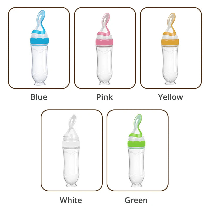 Safe Useful Silicone Baby Bottle Spoon Food Supplement