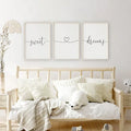 3pcs Sweet Dream Themed Canvas Wall Art - front view