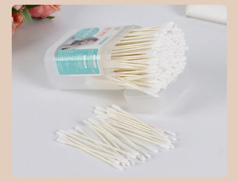 1 Box Sterile Baby Cotton Swabs Double Ended Spiral