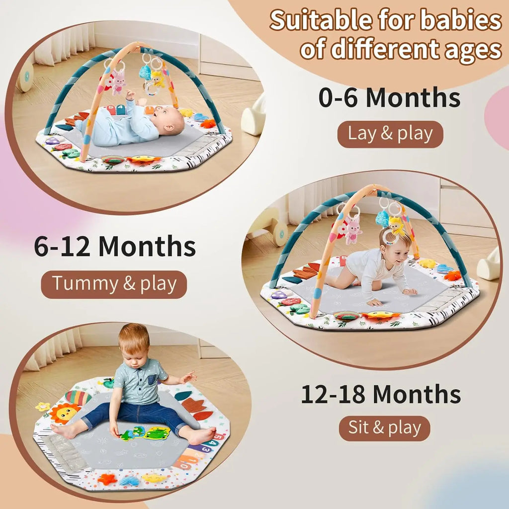 Baby Play Gym Mat 6 Development Zones Tummy Time - detail view
