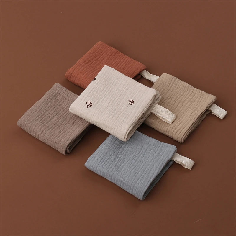 5pcs Set Square Cotton Baby Face Towel Handkerchief - packaging view