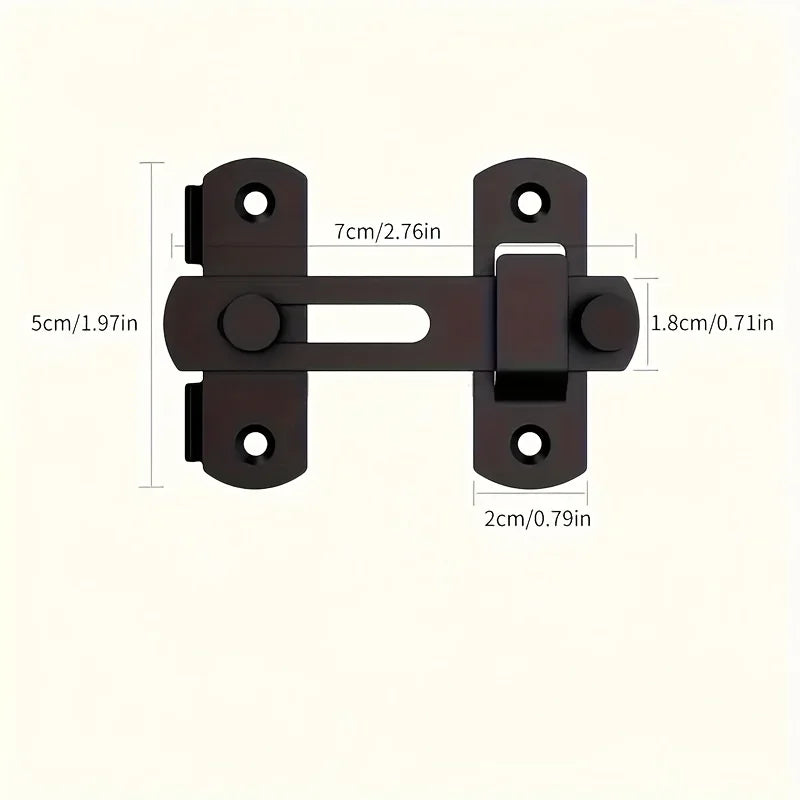 heavy duty stainless steel sliding door lock 180 - side angle