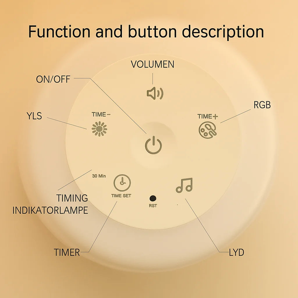 White Noise Machine for Sleeping with Night Light - detail view