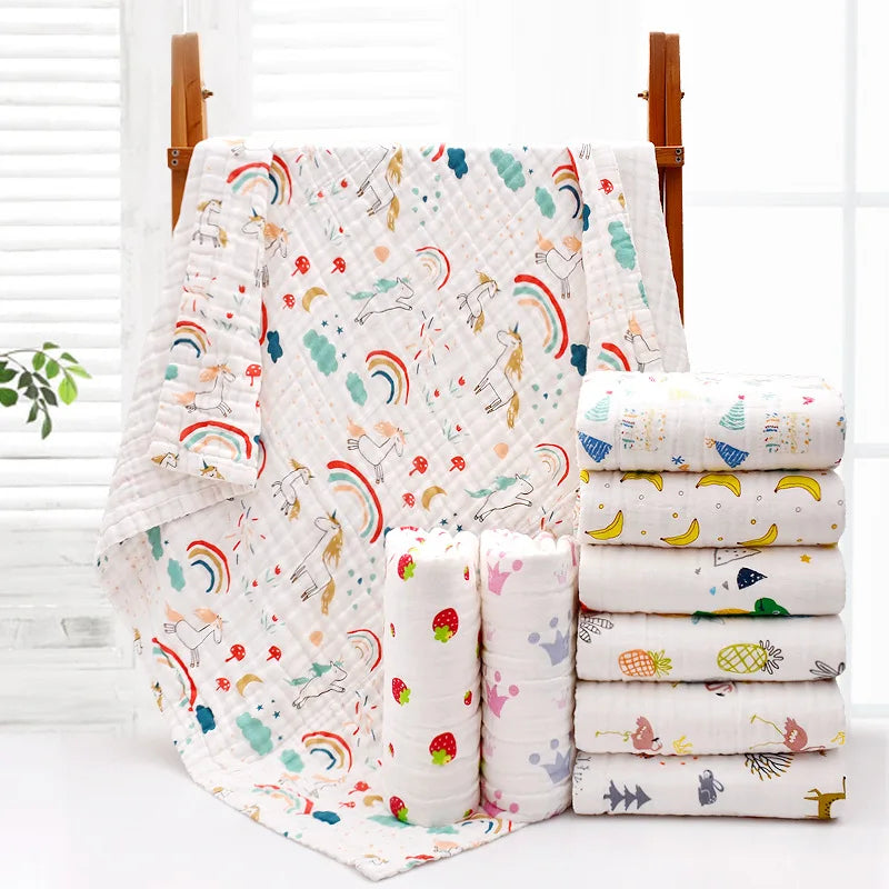 4-Layer Gauze Infant Washcloth Baby Bath Towel Newborn - feature close-up