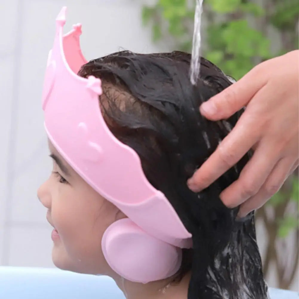 Children Shampoo Cap Adjustable Size Crown Baby Shower