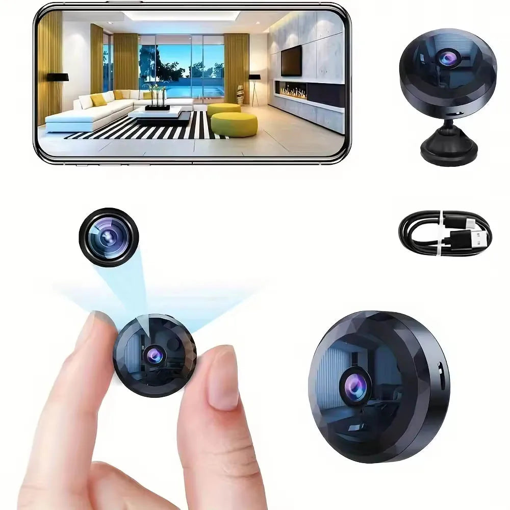 1080P HD Mini WiFi Camera Baby Monitor Indoor Safety - side angle