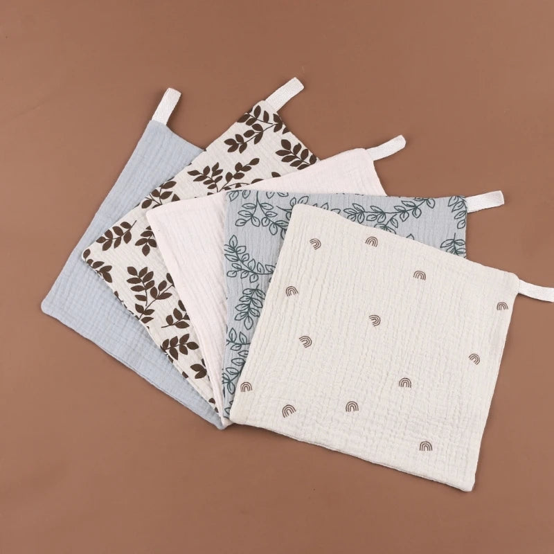 5pcs Set Square Cotton Baby Face Towel Handkerchief