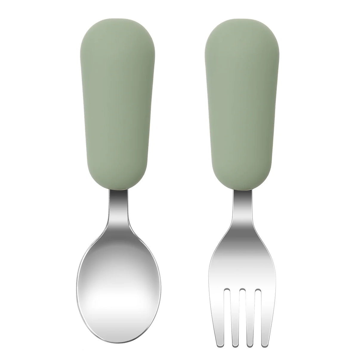 Color Kids 2PCS Stainless Steel Fork Spoon Baby Feeding