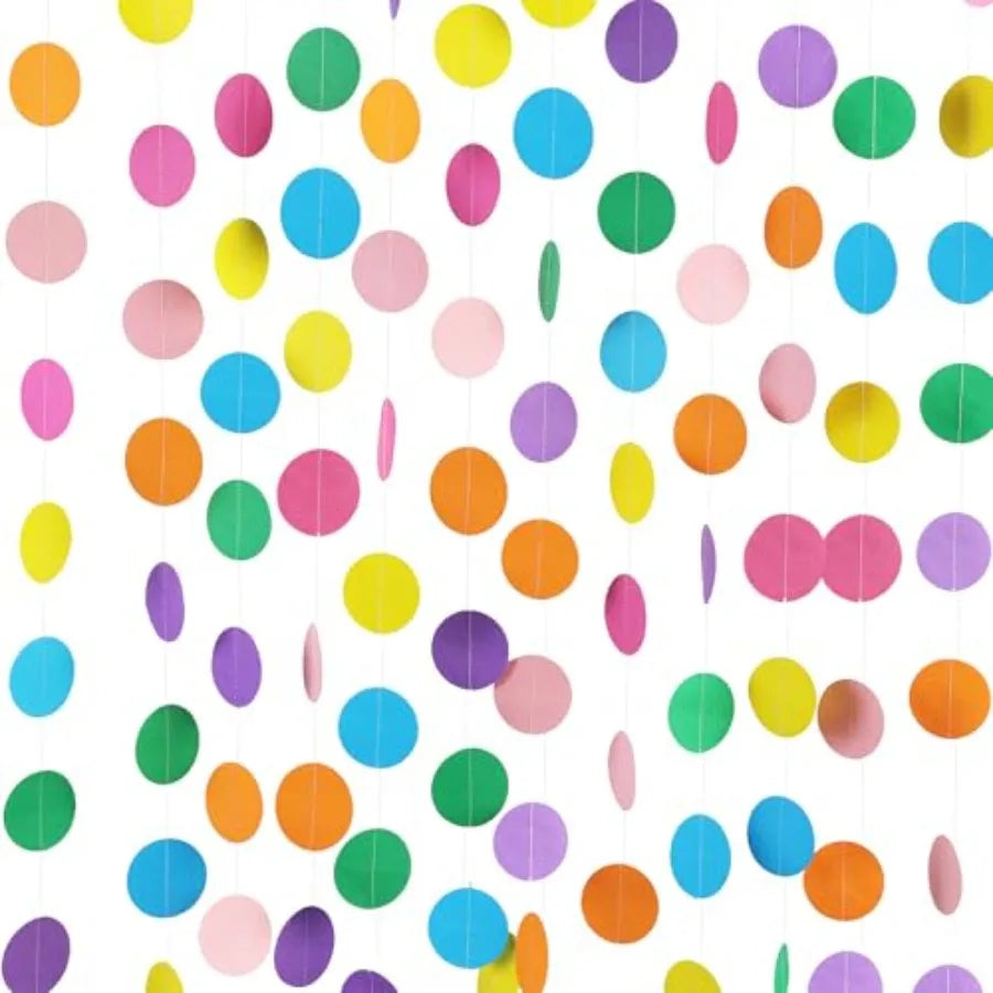 5pcs Colorful Paper Garland Party Decorations Circle - front view