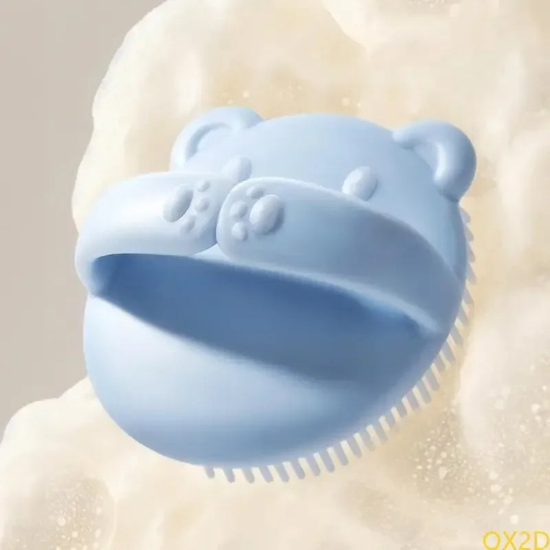 Baby Bear Hair Washing Brush Children's Bath Scrubbing - top-down view