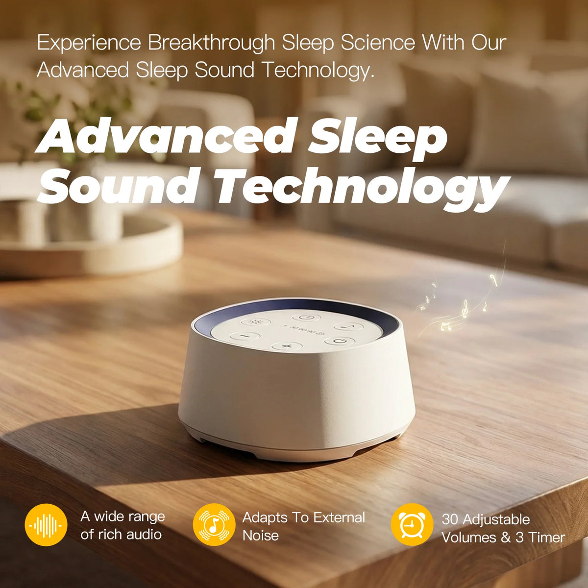 Portable White Noise Machine Adults 30 Soothing Sounds - size reference