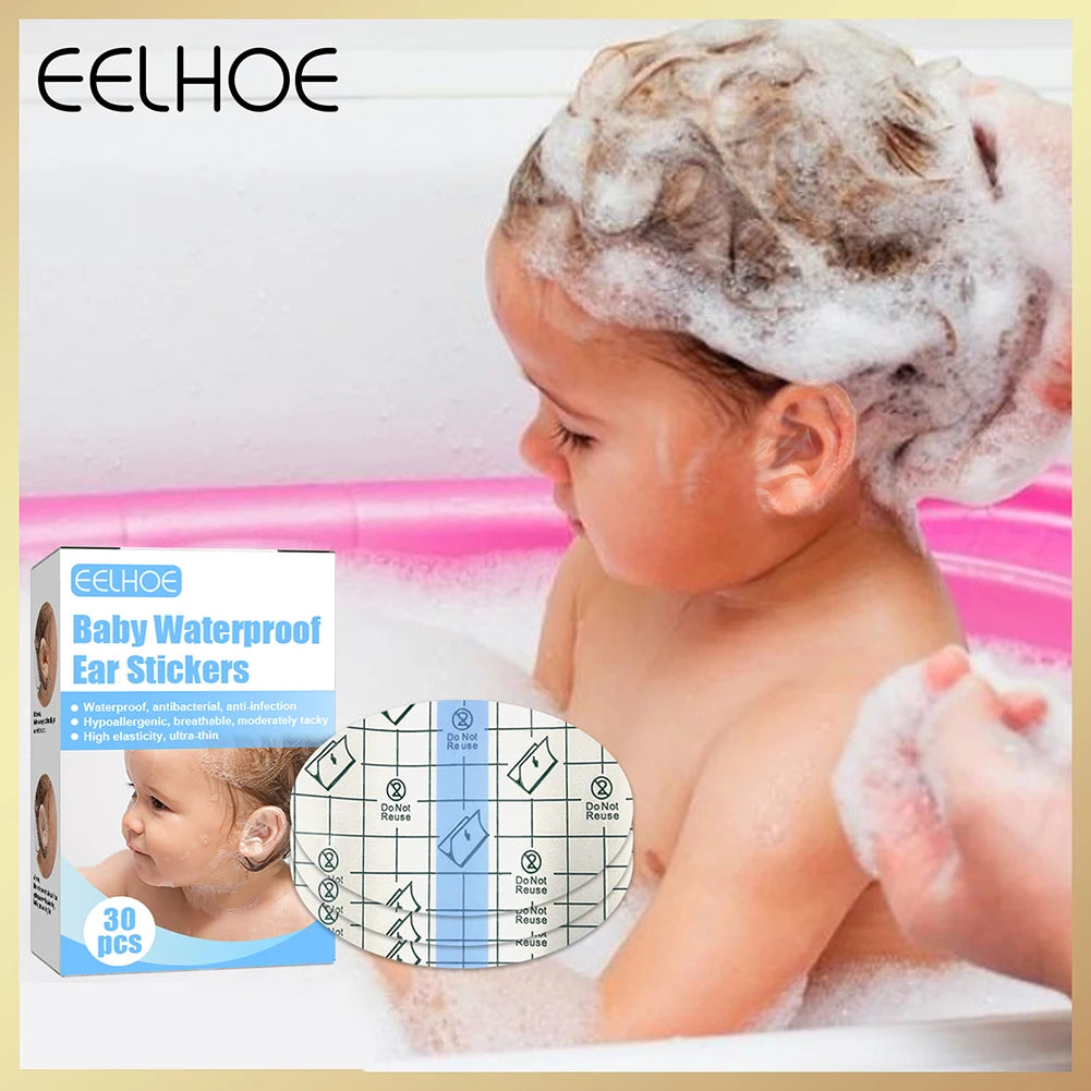 30pcs Baby Waterproof Ear Stickers Swimming Infant - front view