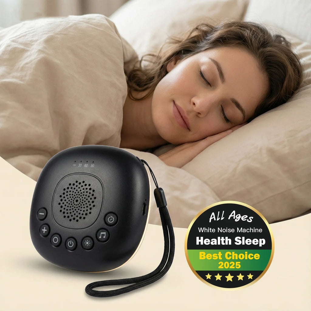 Portable White Noise Machine 20 Sounds RGB Night Light - front view