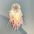 Dream Catcher Pink Tree Life Healing Crystal Stone - material close-up