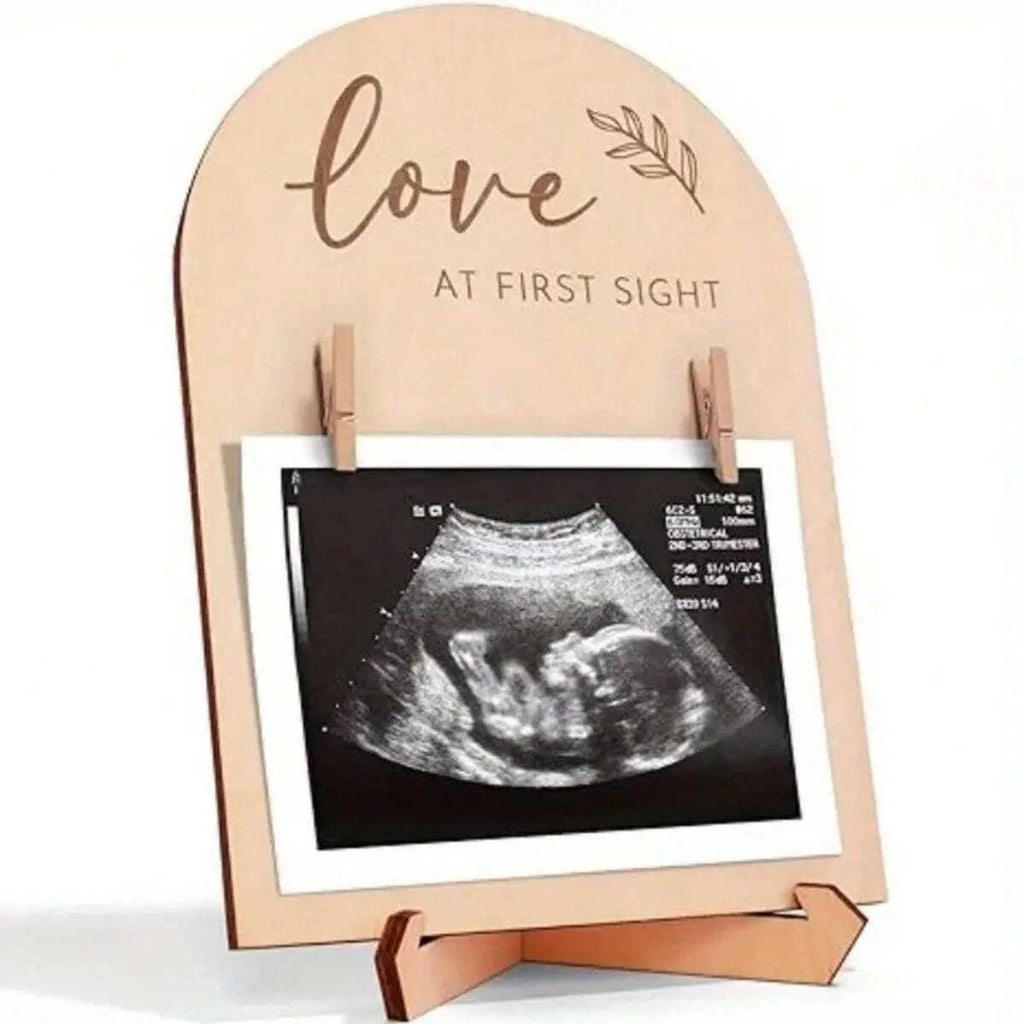 Cute Solid Wood Ultrasound Photo Frame Pregnancy - front view