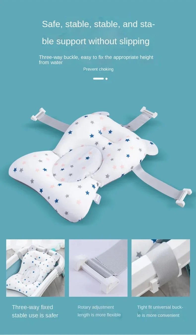 Baby Bathtub Pad Ajustable Bath Support Seat Mat Shower - top-down view