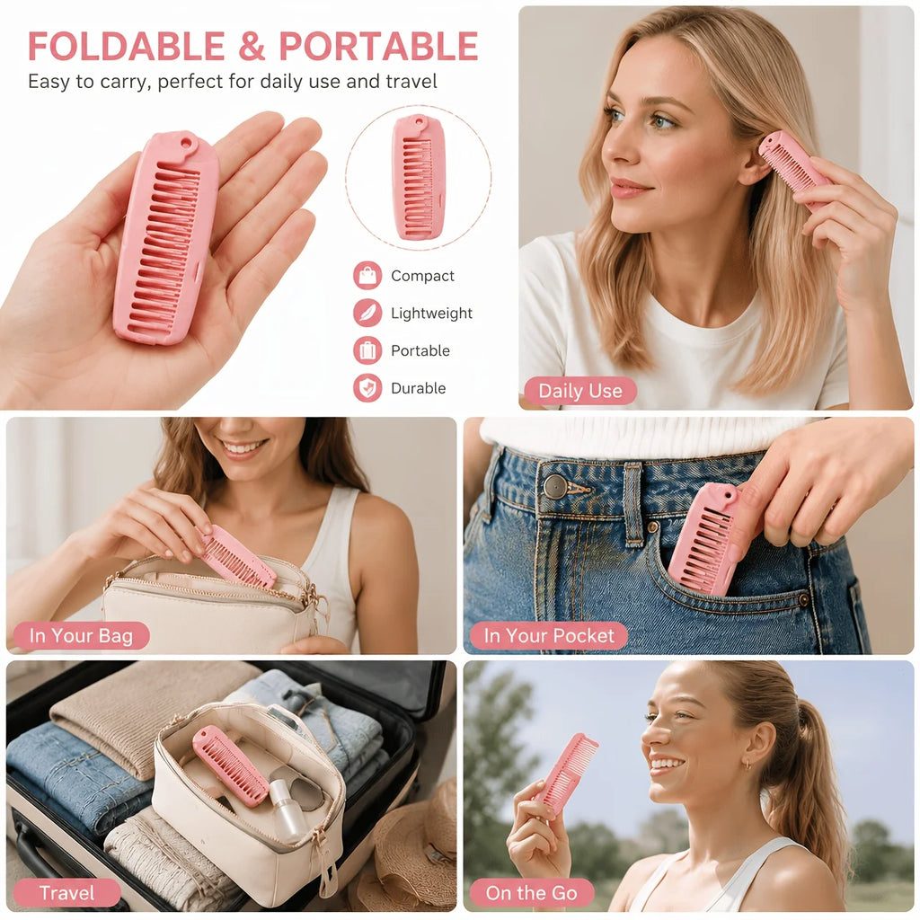 4 portable folding combs - detail view