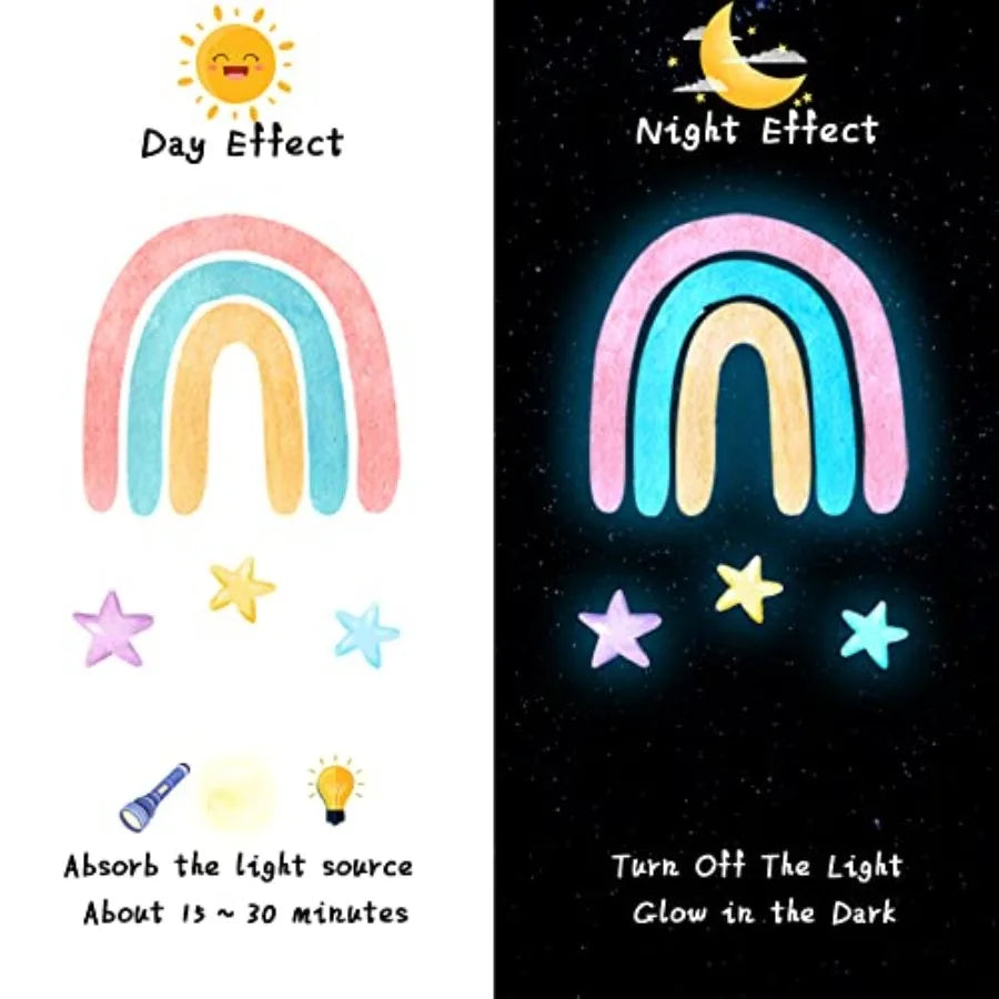 Rainbow Wall Decor Stickers Small Rainbow Decal - set overview