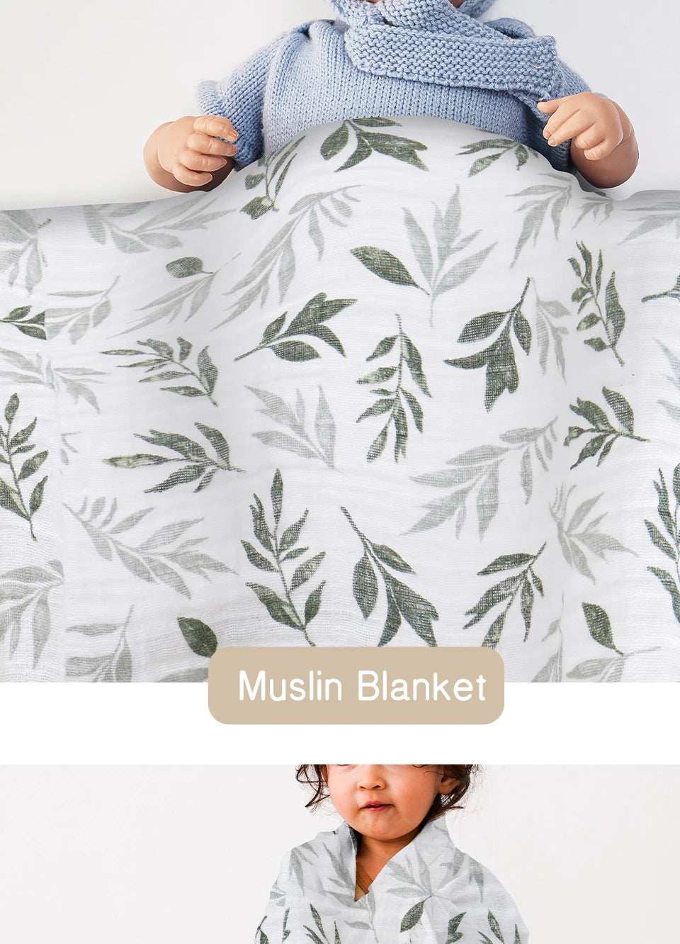 100 Cotton 120 110cm 2 Layers Newborn Baby Bath Towel