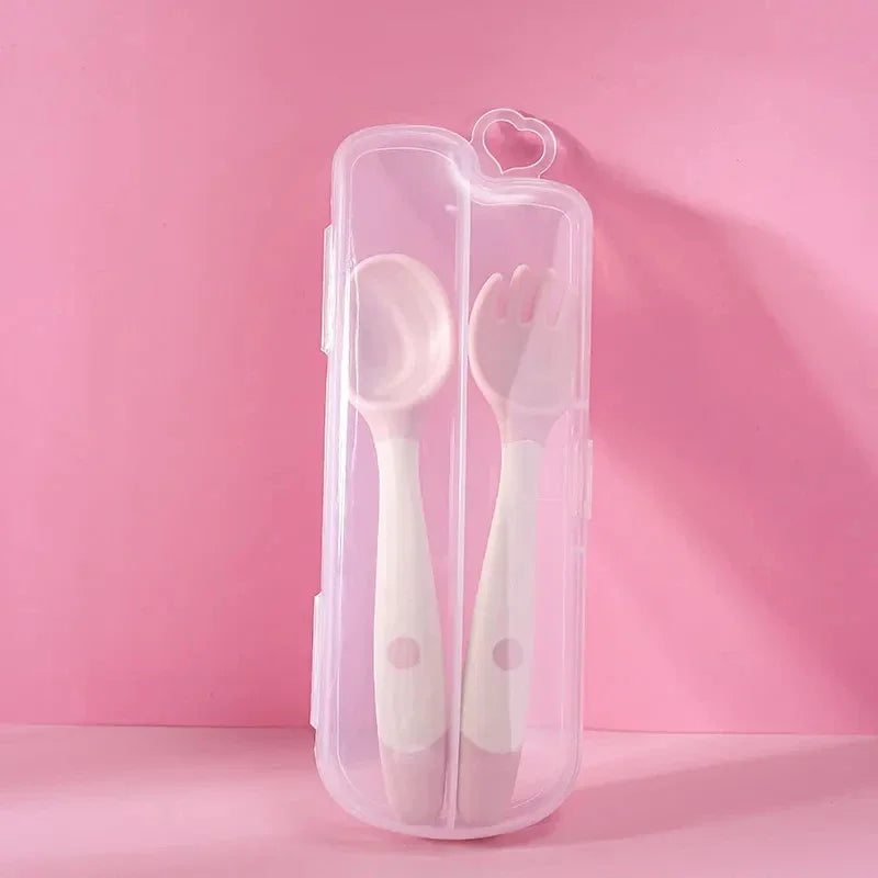 Baby Fork Spoon Set Bendable Toddler Utensils Soft