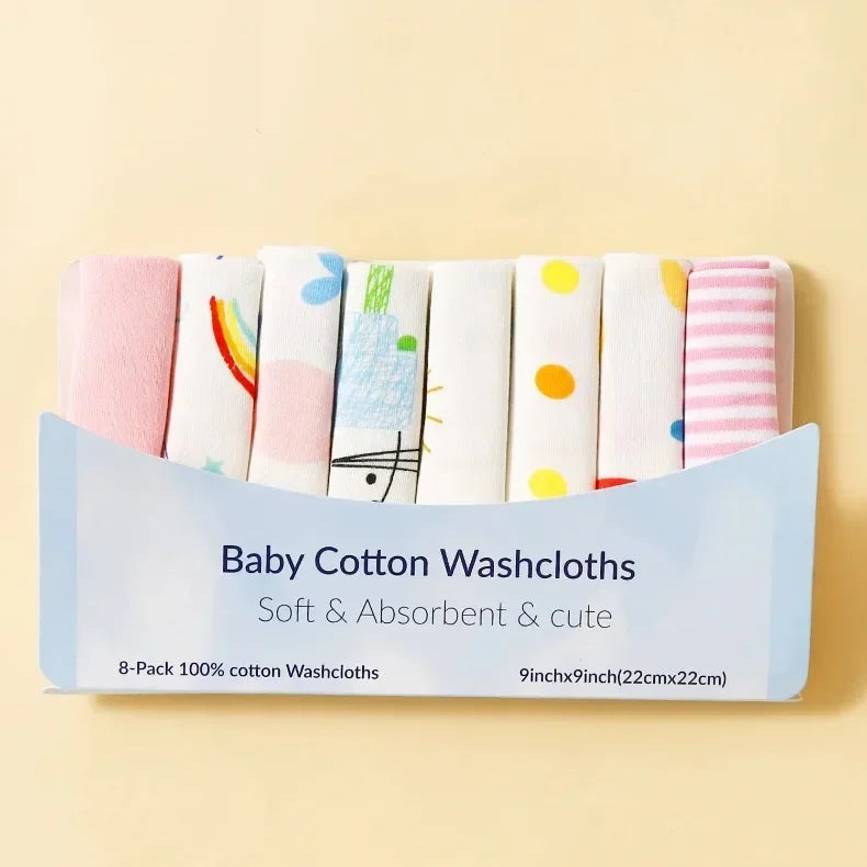 5 8 Pcs Cotton Newborn Baby Towels Set Saliva Towel - set overview