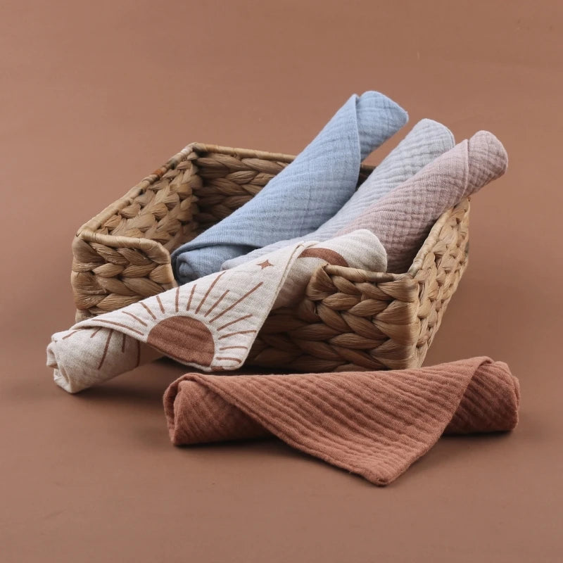 5pcs Set Square Cotton Baby Face Towel Handkerchief